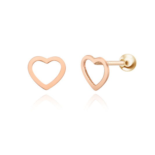 14k Sweety Simple Heart Ring Earrings